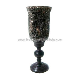Brass <b>Glass</b> Decorative <b>Candle</b> <b>Holder</b> with Golden Finishes - Product Image 6