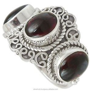 แหวนเงิน Rubellite สีชมพูทำด้วยมือเครื่องประดับ925แหวนเงินสเตอร์ลิงสีชมพูธรรมชาติแหวนเงินแท้สีชมพูแหวนเงินแท้ - Product Image 1