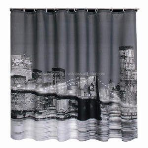 Very Beautiful <b>Bathroom</b> Curtain <b>Set</b> With Printed Circle Design <b>Shower</b> Curtain in India - Product Image 4