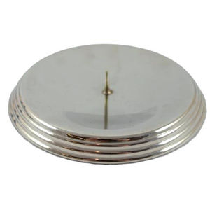 Metal Silver <b>Plate</b> Pillar Candle <b>Holders</b> - Product Image 1