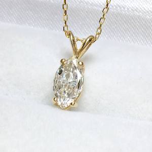 Colgante de Diamante Solitario de Corte Marquesa de 1.00 Quilates 100% Natural, Colgante de Diamante de Oro Amarillo de 14k, Colgante de Diamante Solitario - Product Image 1