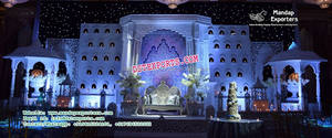 Conjunto de decoración de escenario de boda de estilo marroquí, conjunto occidental de escenario de ceremonia de recepción de boda, fabricante de escenario de matrimonio indio - Product Image 6