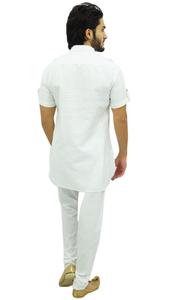 Kurta เสื้อผ้าฝ้ายแขนยาวสำหรับผู้ชาย,เสื้อไม้สไตล์อินเดียแบบมีกระดุมด้านหน้าหนึ่งกระเป๋า _ 13 - Product Image 2