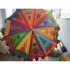 Tissu en coton coloré fabriqué à la main parapluie de soleil parapluie d'été décoration de mariage indien Parasols imperméable - Product Image 2