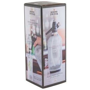Sifón de Soda detrás de la barra, sifón de soda de vidrio con malla de Metal, 1 litro - Product Image 2