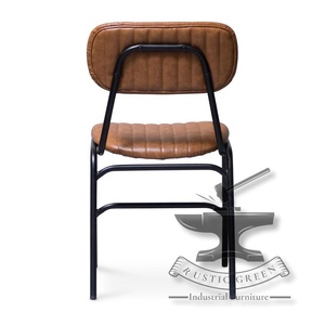 เก้าอี้รับประทานอาหารหนังเหล็กแนวอุตสาหกรรมวินเทจห้องนั่งเล่นอเนกประสงค์สำหรับโรงเรียนใช้ในโรงพยาบาลใช้ในซูเปอร์มาร์เก็ตใช้ในโรงพยาบาล - Product Image 6