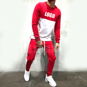 Chándal personalizado de cuello redondo para hombre, sudadera para hombre, pantalones Cargo, pantalones de moda con múltiples bolsillos, conjuntos de chaquetas de calle alta - Product Image 1