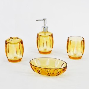 Juego de baño de polietileno con forma de cilindro redondo de 4 piezas - Product Image 3