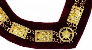 Collier de Collation Maçonnique Fait Main avec Broderie Intricata en Point de Croix, Artisanat Unique en Similicuir - Product Image 2