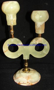HOME DECORATIVE ONYX <b>BRASS</b> CANDLE STICKS <b>HOLDER</b> ONE NOZZLE/ TWO NOZZLE/THREE NOZZLE - Product Image 6