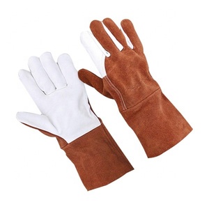 ถุงมือเชื่อมความปลอดภัยทำจากหนังพร้อมปลอกแขน15ซม. - Product Image 1