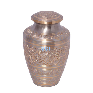 Nouveau Rouge et Doré Floral Personnalisé Métal Dometop L'homme Cendres Crémation Urnes Indiennes fabricants et Grossistes - Product Image 4