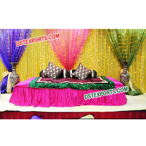 แต่งงาน Mehandi ม่านฉากหลังเวทีปัญจาบแต่งงาน Mehandi เวทีฉากหลังที่มีสีสัน - Product Image 1