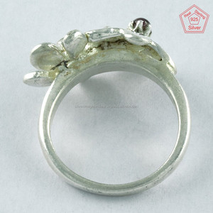 แหวนเงินแท้ดีไซน์ใหม่925ประดับพลอยโกเมนสีรุ้งและพระจันทร์เป็นเครื่องประดับที่สวยงามสำหรับงานแต่งงานงานหมั้นสำหรับงานครบรอบแต่งงาน - Product Image 4