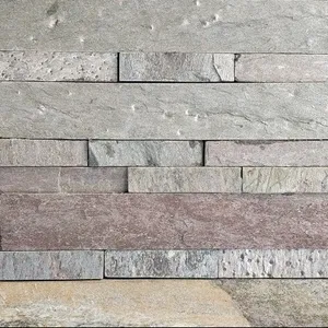 Ấn Độ Vàng Slate Ledge Đá Stack Tường Ốp Panels Trang Trí Bên Ngoài Nội Thất Văn Hóa Tường Ốp Đá Tự Nhiên