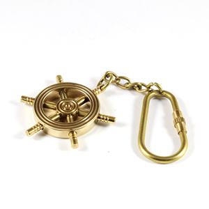 LLavero antiguo náutico de latón, llavero de rueda de marinero con lazo de latón, llavero único, regalo para entusiastas del mar - Product Image 3