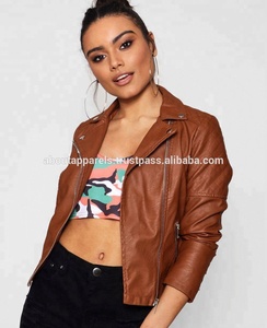 Elegante chaqueta de piel de oveja para mujer de talla XL, decoración de rayas de piel auténtica transpirable, tela de punto de PU de algodón personalizada - Product Image 3