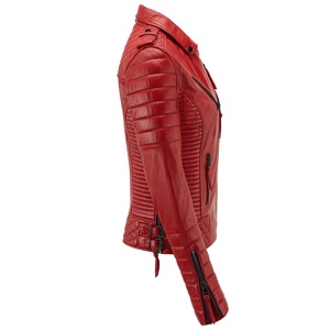 Nuevo estilo único para mujer Slim Fit Body Fashion Wear Chaquetas de cuero de alta calidad con cuero de vaca real - Product Image 3