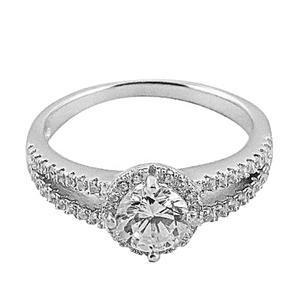 Anillo de plata sólida de Ley 925 vibrante, bonito diseño de Zirconia cúbica bonita redonda, anillo CZ, los últimos accesorios de joyería - Product Image 1