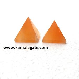 อัญมณีกึ่งมีค่ากึ่งธรรมชาติพีระมิดคริสตัลโมราเซเลไนต์สีส้มสำหรับฮวงจุ้ย Dowsing - Product Image 1