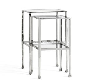ชุดโต๊ะข้างทำจากโลหะเงางามทำจากโครเมี่ยมทันสมัย2ชิ้นสำหรับตกแต่งห้องนอนห้องนั่งเล่น - Product Image 2