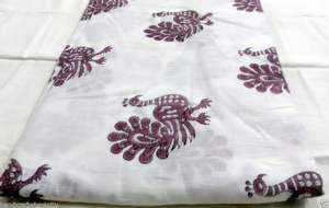 Tela estampada a mano con diseño geométrico de 5 yardas, Color blanco indio suave para uso artesanal - Product Image 5