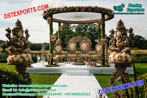 Mandap de Madera para Celebración de Bodas, Mandap Moderno con Temática Blanca, Mandap de Madera de Lujo para Bodas Asiáticas, Decoración para Eventos en Canadá - Product Image 5