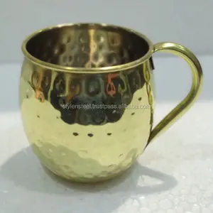 Produit en acier inoxydable personnalisé classique en cuivre pur placage Moscou Mule tasse avec plaqué or avec martelé - Product Image 1