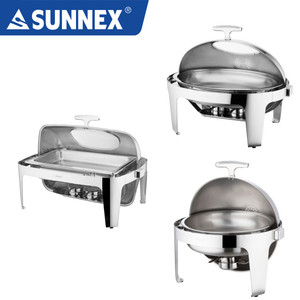 SUNNEX คลาสสิกรูปไข่9LTR สแตนเลสม้วนด้านบนจาน Chafing - Product Image 3