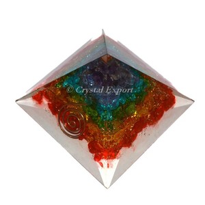 Seven Chakra Layer Orgone Pyramid - Product Image 1