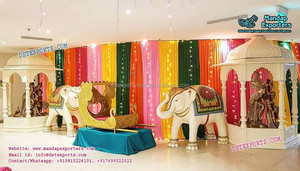 El mejor escenario Rajasthani para boda, escenario de boda, decoración de entrada, decoración de escenario de recepción de matrimonio tradicional - Product Image 5