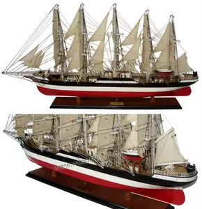 preussen木制模型船舶航行大船-木船
