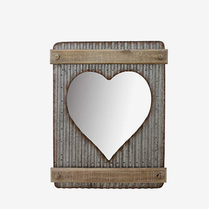 Farmhouse Heart Shaped Wall & Accent <b>Mirror</b> Frame - Product Image 1