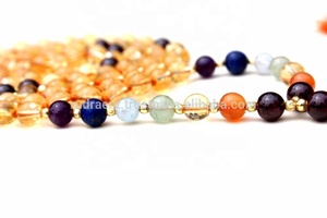 7เม็ดจักระซิทรินทิเบต108มาลา6มม. ลูกปัดโกเมนอัญมณีธรรมชาติสร้อยคอโบโฮสำหรับผู้หญิงแฟชั่นแนวจิตวิญญาณสำหรับงานปาร์ตี้ - Product Image 3