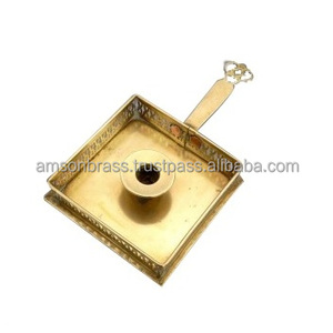 <b>Brass</b> Antique Metal Chamberstick Candle Holder Traditional Shape Handmade - Product Image 5