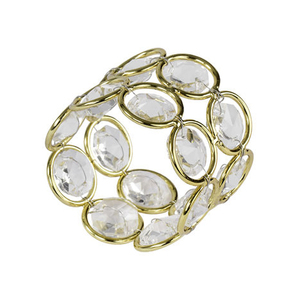 Anillo de servilletas con cuentas de cristal dorado, nuevo - Product Image 1