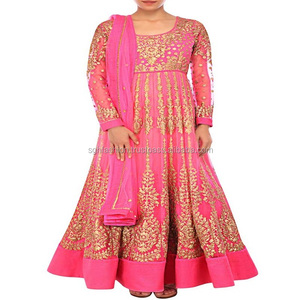 Vestido Anarkali tradicional rosa para adultos Ropa india y pakistaní - Product Image 1