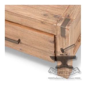 Mesa de centro industrial de madera de acacia con función extensible y cajón de almacenamiento para muebles para el hogar - Product Image 5
