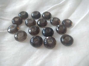 Perles à facettes en forme de rondelle de trou de quartz fumé de qualité AAA - Product Image 2