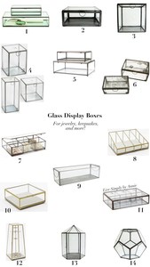 Boîte à bijoux moderne en verre avec cadre élégant en métal Forme rectangulaire Motif carré Solution de stockage élégante pour les pièces aimées - Product Image 5