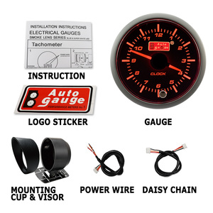 Horloge de voiture analogique électrique à lentille fumée de 52 mm, universelle, 12 V - Product Image 5