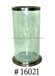 Bougeoir ouragan fait main de style traditionnel en verre craquelé - Product Image 3