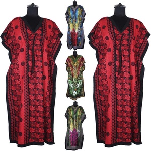 Maxivestido estampado para mujer, caftán largo - Product Image 1