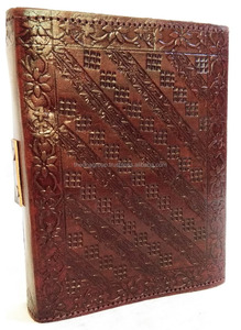 Antique véritable cuir arbre visage Journal Journal fait à la main couverture souple côté serrure fil couture Unique promotionnel cahiers cadeau - Product Image 2