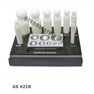 Herramientas de joyería GS 622B para joyeros, punzón de nailon y bloque de acero en soporte de madera - Product Image 1