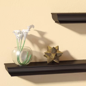 Profile Floating <b>Wall</b> <b>Shelf</b> Black & White Made in Vietnam Modern Wood <b>Storage</b> for Living Room Kitchen & Villa - Product Image 1