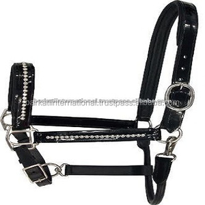 Cuero brillante Patent Bling Halters Cuero genuino - Product Image 2