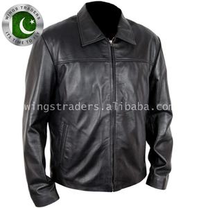 ขายส่งราคาโรงงานสีดำซิปสไตล์วัวหนังแจ็คเก็ตสำหรับผู้ชาย - Product Image 3