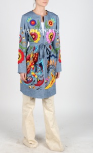 Banjara-Chaqueta bordada con flores para chica, chaqueta femenina de estilo Banjara, a la moda, longitud hasta la rodilla, talla libre - Product Image 5