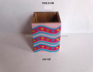 Soporte para bolígrafos de Venta caliente hecho en madera y diseños de flores impresas Accesorios de escritorio para regalos hogar y oficina - Product Image 2